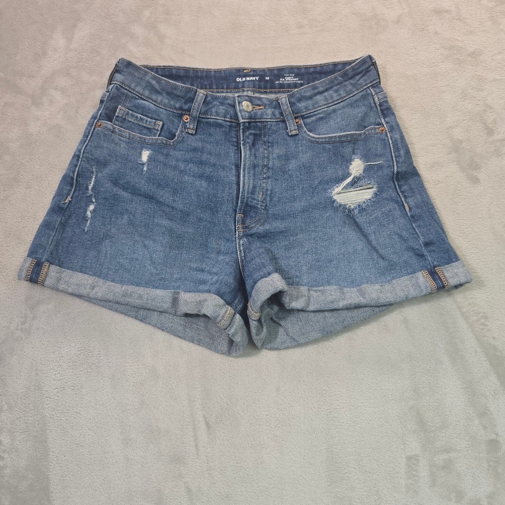 Old Navy High-Rise Curvy OG Straight Denim Shorts Blue Margarita 10 880736-00